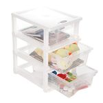 Cutting EDGE Plastic Small Modular Drawer Set For Home,Office,Hospital,Parlor,School,Doctors,Home & Kids,Product Dimension When Assembeled (15.5 In X 12 In X 18 In) (3 Layers,Transparent,Rectangular)