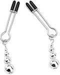 Nipple Clamps for Women Non Piercing Beginner Set Adjustable Sliding with Chain and Choker Non Pierced