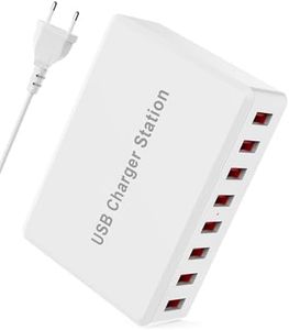 Chargeur USB Multiple, Rsydmny 50W Chargeur USB 8-Port Station de Charge, Chargeur Multi USB, Multiprise USB Secteur, USB Charger pour Smartphones Tablettes iPhone 14/13/12/Pro iPad Samsung Huawei