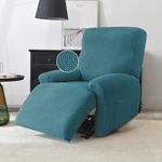 HOKIPO Premium 210gsm, Jacquard 1 Seater Recliner Sofa Cover, Turquoise (AR-4972-TRQ)