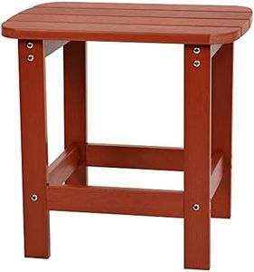 Flash Furniture Charlestown Poly Resin Adirondack Side Table - Red - All-Weather - Indoor/Outdoor