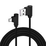 Right Angle Micro USB Cable, Nylon Braided 90 Degree USB A to Micro B Charging & Data Sync Cable for All Micro USB Devices - 2 Meters(6.5ft) – Black