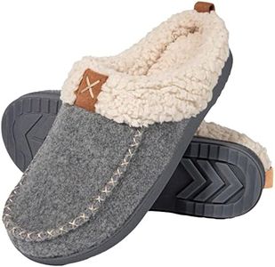 LongBay Women's Woolen Slippers, Sherpa Memory Foam Fluffy Moccasin with Soft Plush Fleece Lining Slip-On for Indoor Outdoor Use (5-6 UK, Grey)