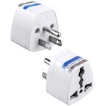 KAVANA (3pcs) Type-B USA Converter Plug, India to USA Universal Travel Adapter for USA, Canada, Mexico, Brazil, Philippines, Cuba, Thailand, Taiwan, Japan, Panama, etc