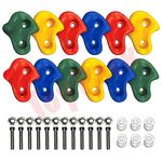 Toy Park Extra Large Rock Pack of 12 pc Climbing Holds/ Climbing Stone for DIY Children Playground Wall /Wood Block (Big Size) for Kids & Adults,Multi color