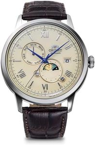 Orient Bambino Sun & Moon Automatic Watch Mechanical Automatic RN-AK0803Y Men's Ivory, Ivory, Classic