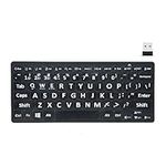 Large Print Keyboard Easy to See 78 Keys Keyboard for Elderly or Visually Impaired 2.4G Receiver Keyboard Oversize Letters for Visually Impaired Low Vision Individuals Seniors Student (Black)