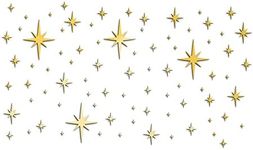 Naiveferry 1 Sheet 82Pcs Acrylic Mirror Star Wall Stickers, Gold Star Pattern Wall Decals Easy to Peel, Self-Adhesive Waterproof Wall Decor Sticker for Bedroom Kindergarten Home Decoration