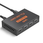 HDMI Splitter 1 in 4 out - 4 Way Distributor HDMI Splitter Support 3D 4K 1080P - 1X4 HDMI Video Splitter, 4 Port HDMI Splitter For PS3/4, Xbox, HDTV, Monitor, Projector