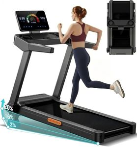 CURSOR FITNESS Foldable Treadmill – 20% Incline, 14KM/H, LED Touch, 180KG Capacity