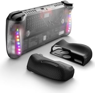 JSAUX RGB Transparent Back Plate for ROG Ally X, ROG Ally X Case with Silicone Grip and Cooling Module, ROG Ally X Accessories DIY Replacement Shell Compatible with ASUS ROG Ally X 2024