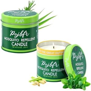 Mosquito Bug Repellent Candles for Outdoor Patio, 2 Pack x 9oz Citronella Candles Outdoor Large, DEET-Free Insect Repellent with 5 Natural Essential Oils, 30-Hour Burn Time for Backyard Summer Camping