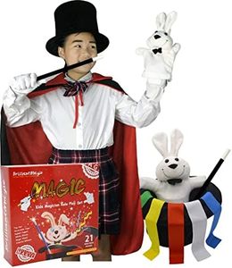 BrilliantMagic Kids Magician Role Play Set with Magic Cape Set Top Hat Rabbit Magic Wand Magic Tricks Kit for Kids Magic Set Box Magician Magic Kit Magic Trick Kit Cool Magic Suitcase Best Magic Set Ideal Magic