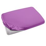 Hafaa Double Fitted Sheet – 25 cm Deep Easy Care Super Soft Brushed Microfibre Purple Double Bed sheet - Fade Resistant (137 x 191cm)