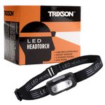 TRIXSON LED Rechargeable Head Torch Light | Ultralight Head Lamp for Running,Cycling, Dog Walking, Camping, Fishing & Indoor Activities Requiring Extra Light | Waterproof Adjustable Headtorch | Black