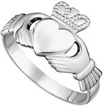 Biddy Murphy Women's Claddagh Maids Ring Made in Ireland Classic Sterling Silver Traditional Claddagh Design Made in Co. Dublin, 8.5, Metal, No Gemstone