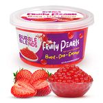 Bubble Blends Strawberry Popping Boba (450g), Fruit Juice-Filled Boba Pearls for Bubble Tea, Fat-Free