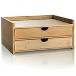 Prosumer's Choice 2-Tier Bamboo Desktop Organizer with 2 US Letter Size Drawers