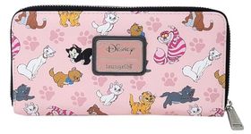 Loungefly Disney Cats Wallet Zip Around Clutch Faux Leather, Multicolor, one size, Zip Around Clutch Wallet