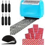 ConfidStamp Confidential Address Blocker Stamp,Wide Roller Stamp,Including 6-Pack Refills Box Opener Data Dafender Anti Theft and Privacy Safety (34mm+Cutter+6 Refills +5 Void Strips)