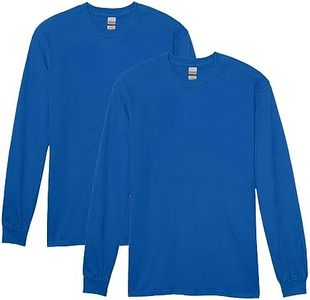 Gildan Adult Heavy Cotton Long Sleeve T-Shirt, Style G5400, 2-Pack, Royal, Medium