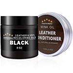 STARTSO WORLD Leather Recolouring Balm, Leather Conditioner, Black Leather Repair Kit for Restoration Furniture, Couches, Sofa, Leather Restore Kit for Leather Worn out, Color Fading, Scratches