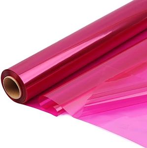 CMFYHM Pink Cellophane Wrap Roll,Colorful Cello 34 In Wide X 100 Ft Long, Translucent Colored Cellophane Wrapping Paper for Gift Baskets Wrap, Treats, Holiday, DIY Arts Crafts Decoration (Pink)