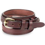 Men's English Bridle Leather Ranger Belt - 1 1/4" Taper to 3/4" (Size 46, Dark Brown)