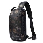 BANGE The Clownfish Men's And Women's Water&Scratch Resistant Anti Theft Standard Messenger/Sling/Chest/Crossbody/Hiking/Shoulder/Sling Bag With Usb Port Fits Up To 7.9 Inches Ipad (Camouflage), 6L