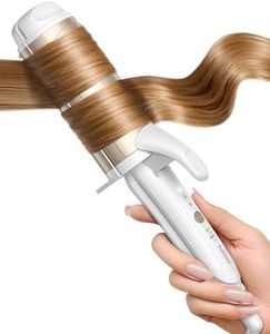 FURIDEN Lite Dual-Voltage Curling Iron: 110V-240V 2 Inch Ceramic Wide Barrel 2-in-1 Curling Iron for Armpit to Mid Back Length Hair - Europe Travel for Loose Waves with Clamp