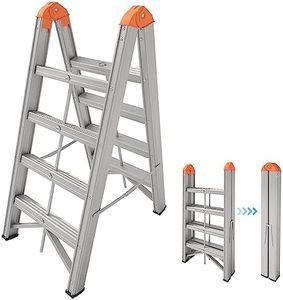 APARECIUM Aluminum Ladder, Foldable Twin Front Ladder, Collapsible A Frame 4-Step Ladder, Compact Step Stool with Wide Anti-Slip Pedal, Aluminum Portable Lightweight Ladder, EN131, 330lb Capacity