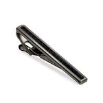 (Tie Clip) - Merit Ocean Men Tie Bar Clip 5.6cm Inches Brass Gun-Black Plated Carbon Fibre Regular Fashion Tie Bar Clips