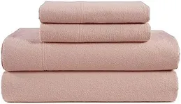 LANE LINEN Cotton Flannel Full Size Bed Sheets - Brushed for Extra Softness - Lightweight Full Size 100% Cotton Sheets Set - Warm & Cozy Flannel Cotton Bed Sheets, 15" Deep Pocket - Sepia Rose