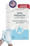 Gaxcoo Cottonnerie Cotton Gloves for Dry Hands Sleeping, Moisturizing Gloves Overnight, Hand Moisturizer Gloves, Moisture Gloves for Dry Hands Overnight, Sleeping Eczema Gloves, Kids 7 Pair, Blue