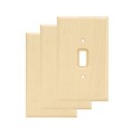 Franklin Brass W10393V-UN-C Wood Square Single Toggle Switch Wall Plate/Switch Plate/Cover, Unfinished, 3-Pack