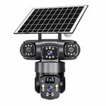 JB Supar 3 Lens Solar Powered PTZ Outdoor CCTV Camera | 4G/2.4GHz Wireless Security Camera | 360° View | Color Night Vision | Two Way Audio with Mobile App V380 Pro (3 Lens Solar)