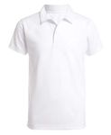 Nautica Boys' Little School Uniform Sensory-Friendly Short Sleeve Performance Polo, White, X-Large(7)