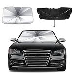 Front Window Car Windshield Sun Shade 55"X30" Folding Sun shade Insulated Car Sun shade Reflects Sun's UV Light Easy to Use and Store Fits Most Vehicles Car Sun Shade Black (Large)