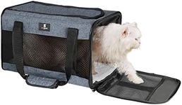 X-ZONE PET Cat Carrier Dog Carrying Case for Pets Up to 15 Lbs, Airline Approved Travel Puppy Bag, with Removable Fleece Pad 17x11x11 Inches Blue