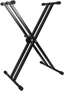 Soporte de teclado y pianos digitales ROCKSTAR KS104E con doble refuerzo. Ajustable de 29 cm a 91 cm sistema automático - rockmusic