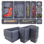 24 Pack Tool Box Organizer Tool Tray Dividers,Silverware Organizer for Drawer,Tool Chest Organizer Cart Cabinet Workbench Desk Drawer Storage for Hardware, Parts,Silverware