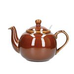 London Pottery Farmhouse Loose Leaf Teapot with Infuser, Ceramic, Rockingham Brown, 6 Cup (1.5 Litre)