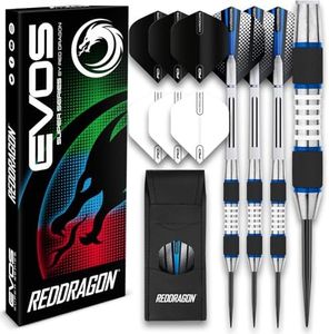 RED DRAGON Evos Blue Edition 24 Gram Tungsten Darts Set with Flights, Shafts and Wallet