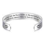 LParkin Happiness can be Found Even in The Darkest of Times Encouragement Jewellery Bracelet Decorations Inspirational Motivational Gift