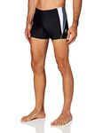 Speedo Men's Fitness Splice Square Leg, Black/Black, Large