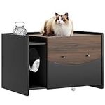 SDHYL Cat Litter Box Enclosure, Cat Litter Box Furniture House for Indoor Cats, Nightstand Sofa Table, People and Pet Furniture for Living Room, Bedroom, Black