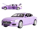 Minniq STORE Maserati Quattroporte Model Car with Box, Zinc Alloy Pull Back Toy car with Sound and Light for Kids Boy Girl Gift [Colors as Per Stock]