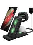 Upgraded Charging Station for Samsung Wireless Charger Stand Galaxy Watch 5(Pro)/4/3 Active 2/1 Galaxy S23/S22/S21/S20/S10/Note 20/10/9/8/Z Flip/Fold 4 3/Galaxy Buds2 Pro/Bud Pro/Live Multiple Device