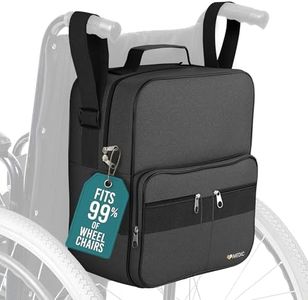 iMedic Deluxe Wheelchair Bag - Wheelchair Accessories for Adults - Wheelchair Bags to Hang on Back - Wheelchair Backpack - Wheelchair Storage Accessories - Electric Wheelchair Accessories - Black