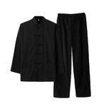 ZooBoo Martial Arts Suit - Chinese Traditional Tang Suit Kung Fu Uniforms, Black, Large